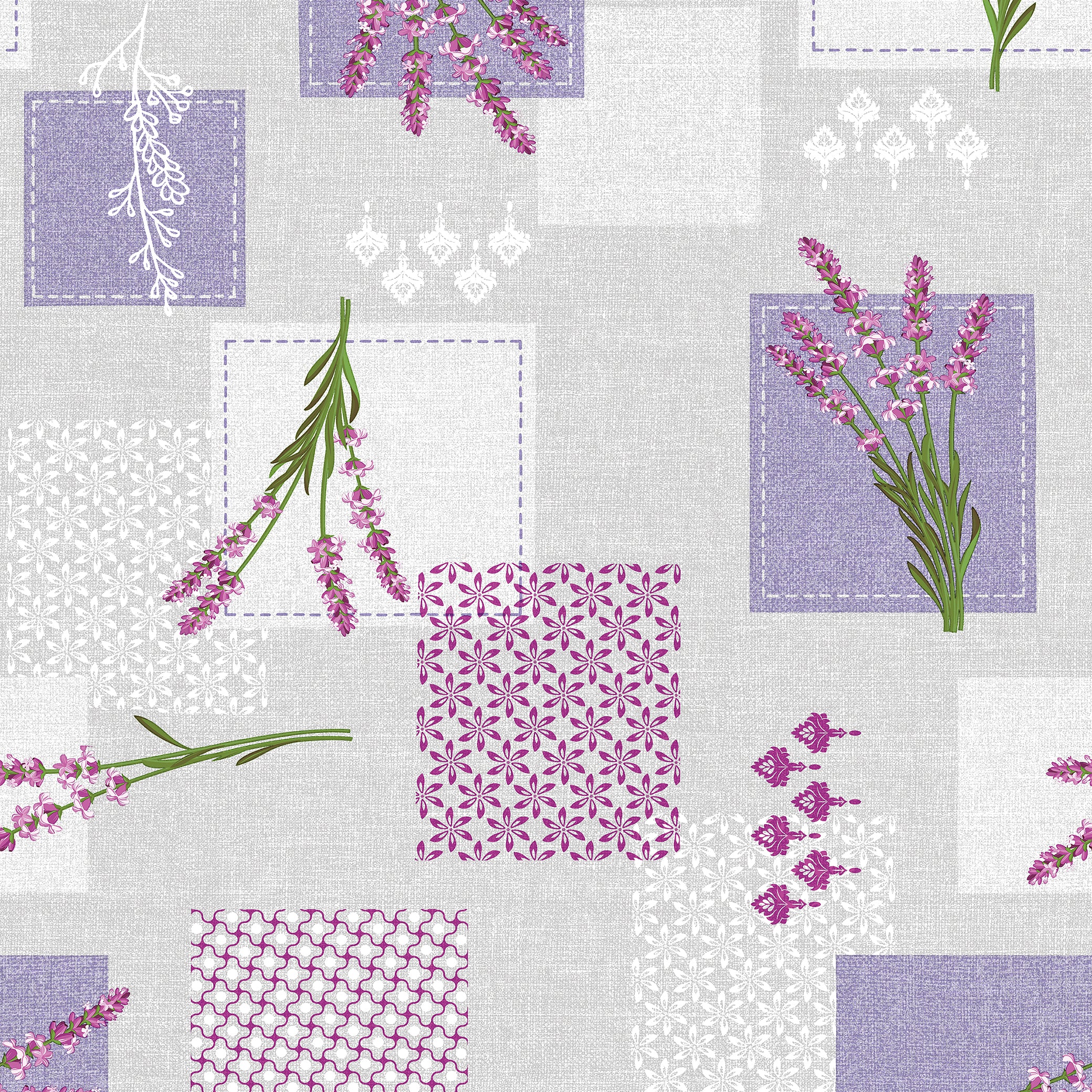 Levendula mintás viaszos vászon impregnált asztalterítő