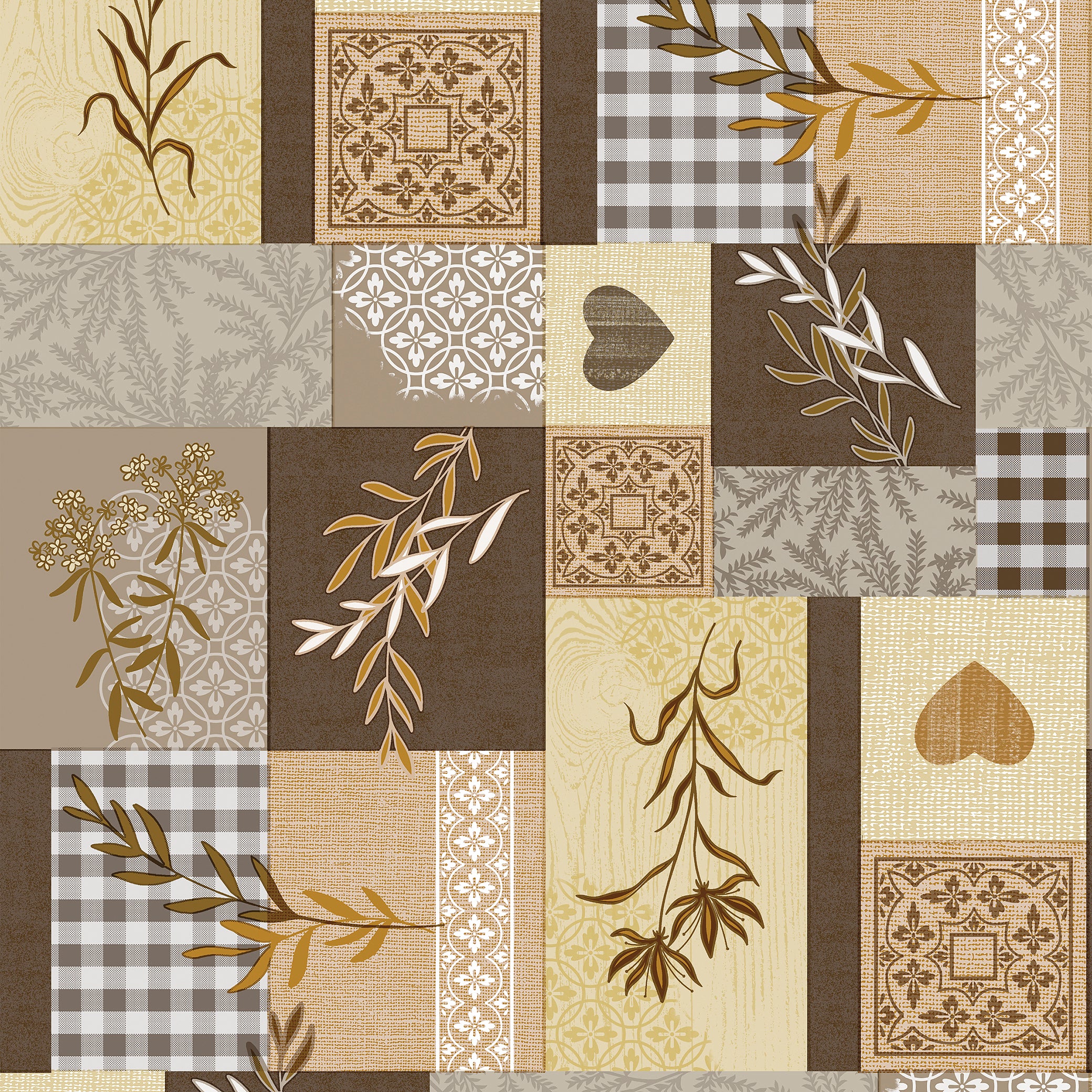 Levél mintás viaszos vászon impregnált asztalterítő