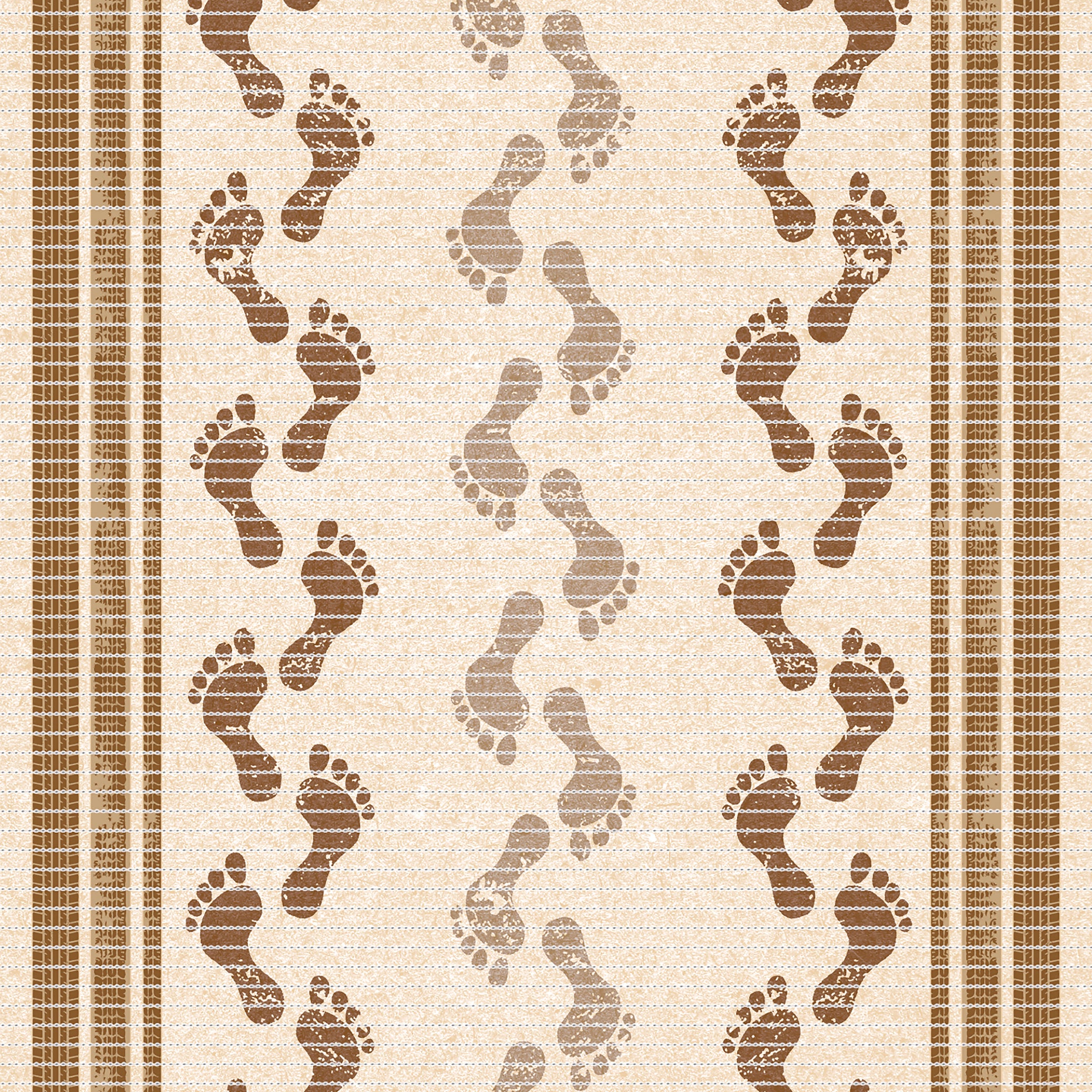 Fürdőszobai habosított pvc szőnyeg, lábnyom mintás , 65 cm széles