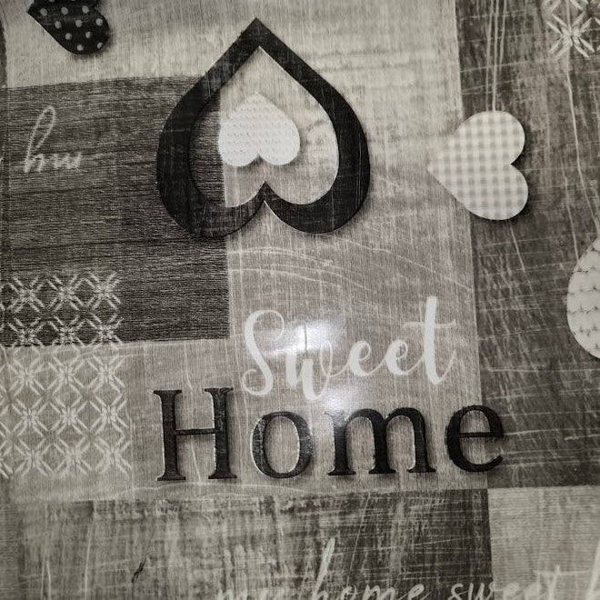 Fonott szívecske mintás viaszos vászon impregnált asztalterítő