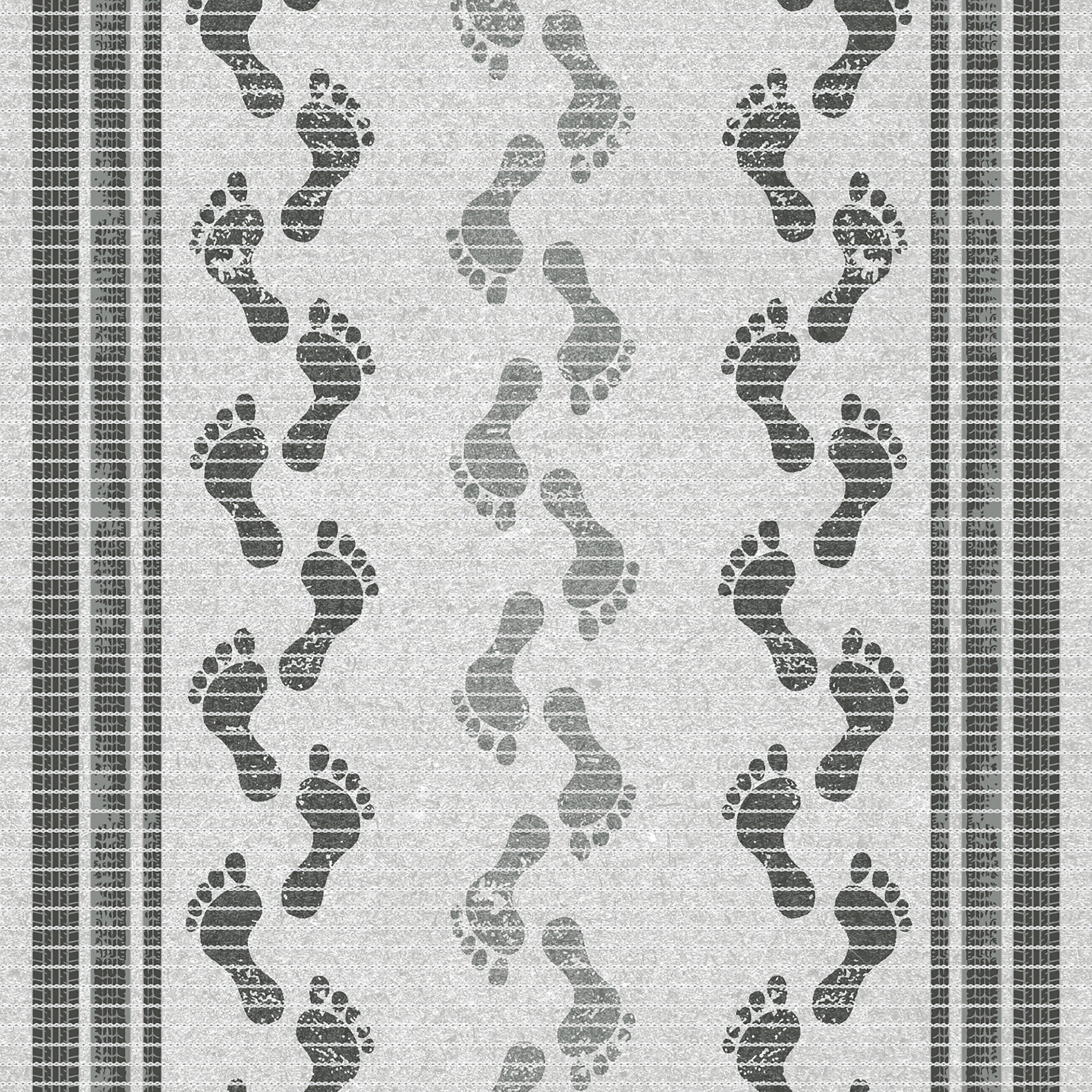 Fürdőszobai habosított pvc szőnyeg, lábnyom mintás , 65 cm széles