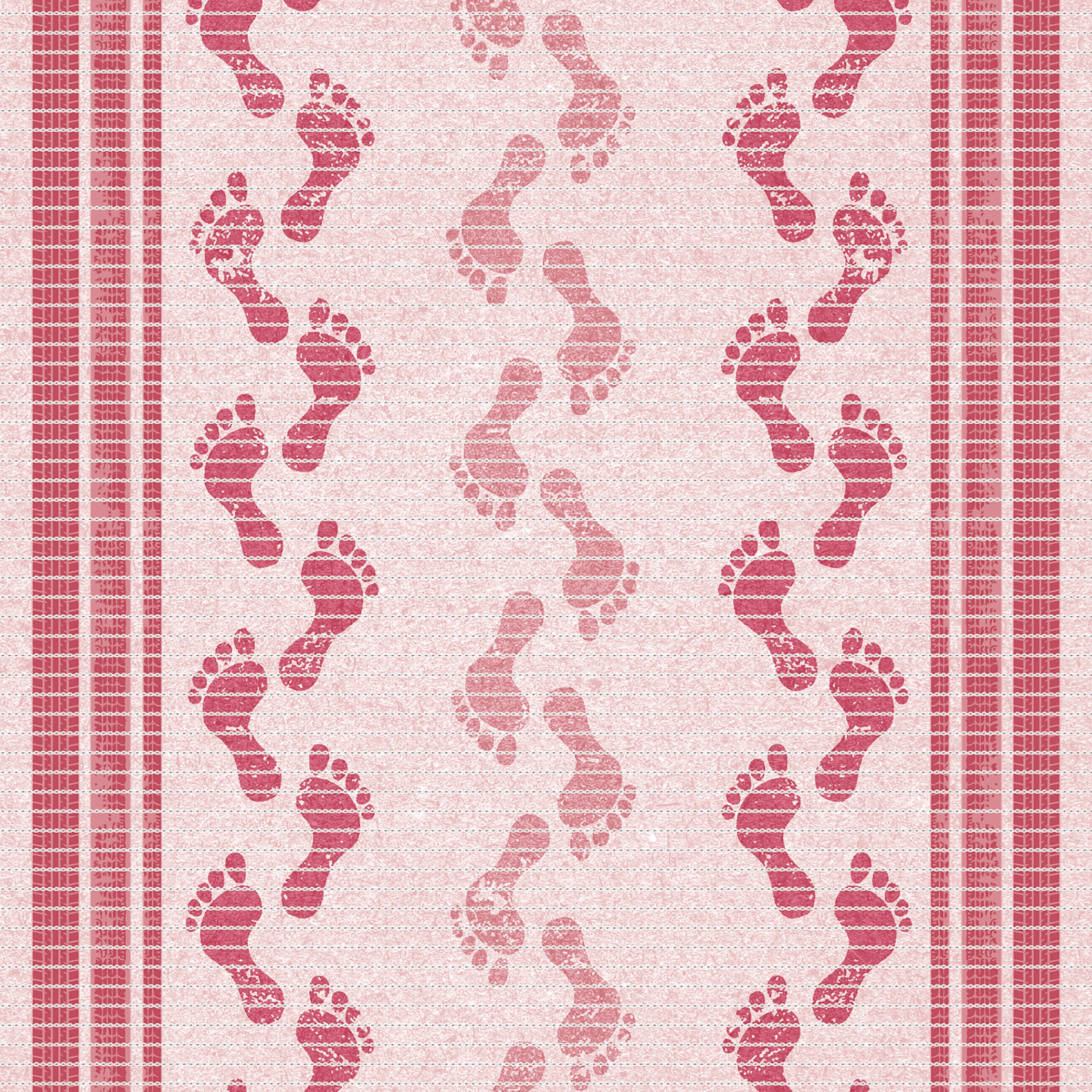 Fürdőszobai habosított pvc szőnyeg, lábnyom mintás , 65 cm széles