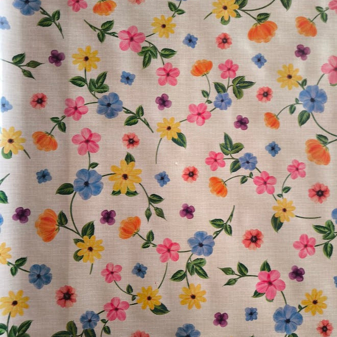 Virág mintás viaszos vászon impregnált asztalterítő