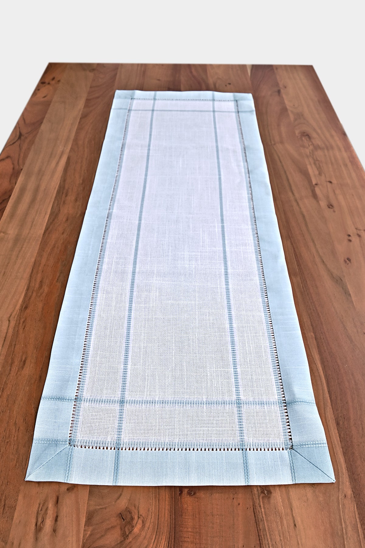 Bahar asztali futó, fehér-mohazöld  45 x 125 cm