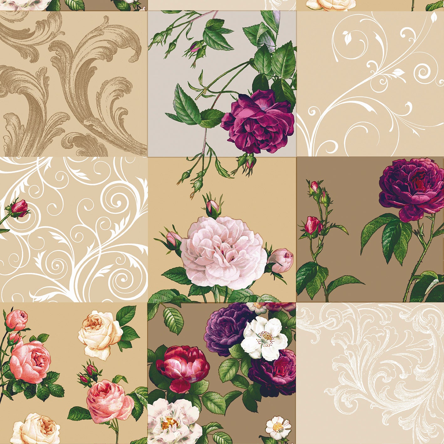 Futórózsa mintás viaszos vászon impregnált asztalterítő