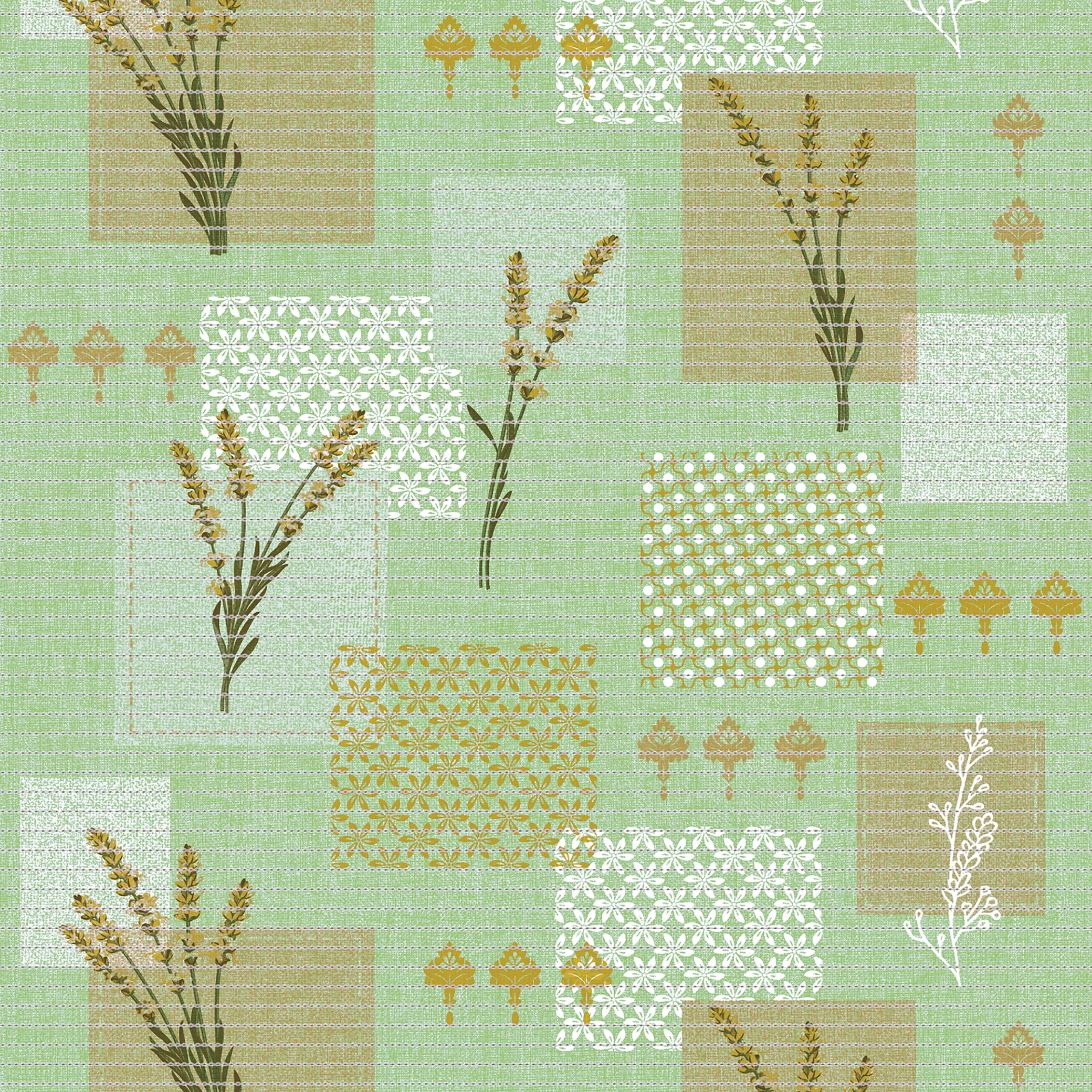 Fürdőszobai habosított pvc szőnyeg, levendula mintás , 65 cm széles