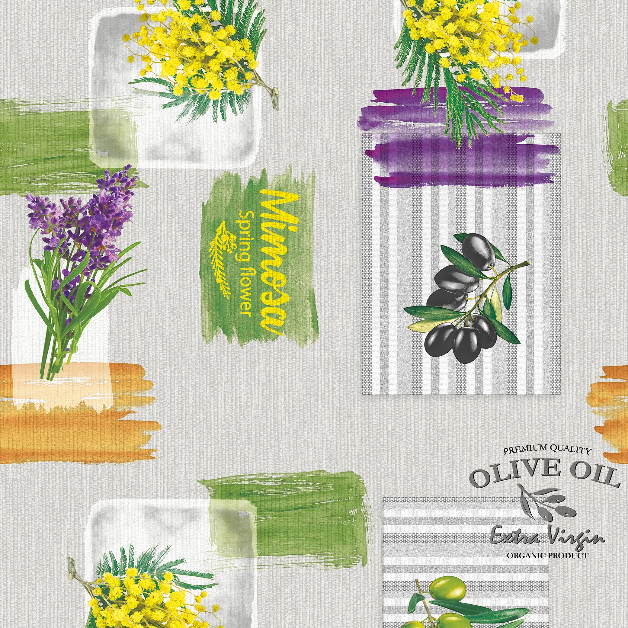 Olivás mintás viaszos vászon impregnált asztalterítő