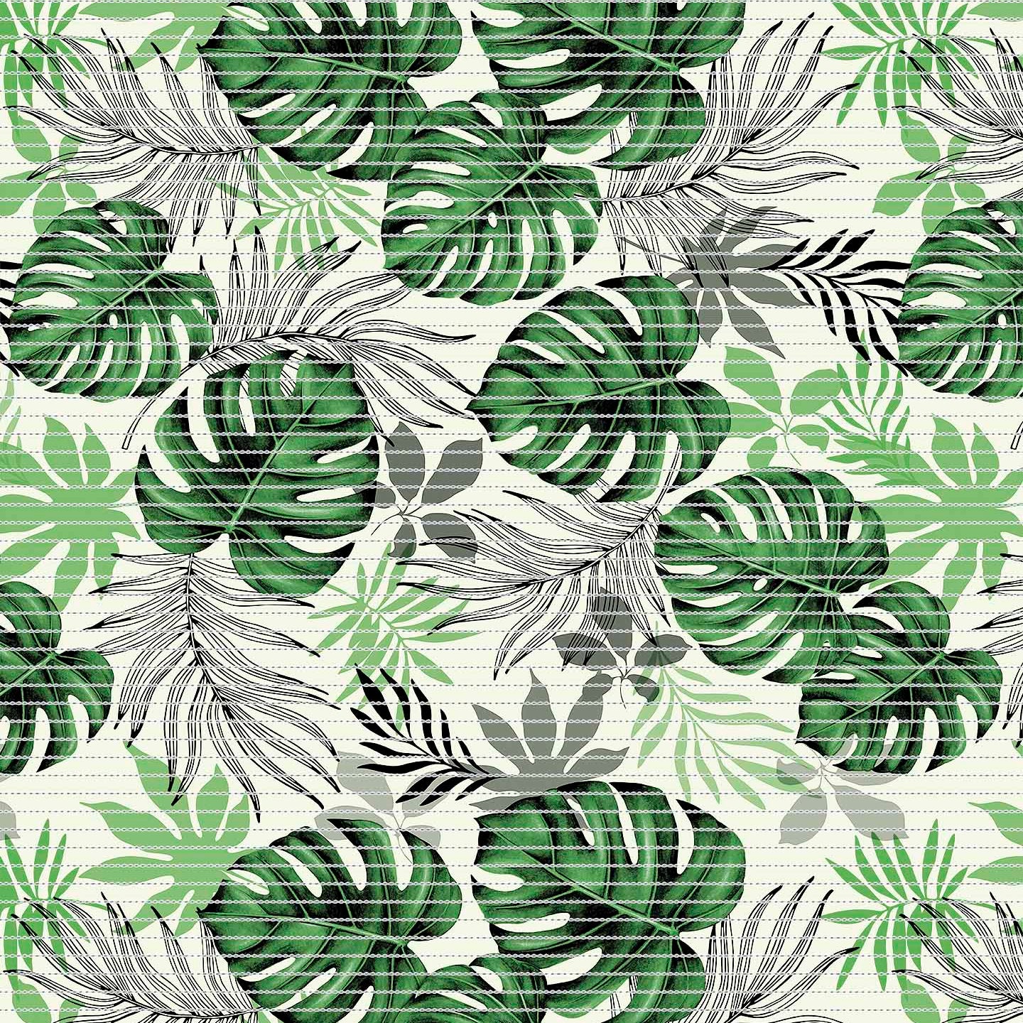 Fürdőszobai habosított pvc szőnyeg, Trópusi Levél mintás, 65 cm széles