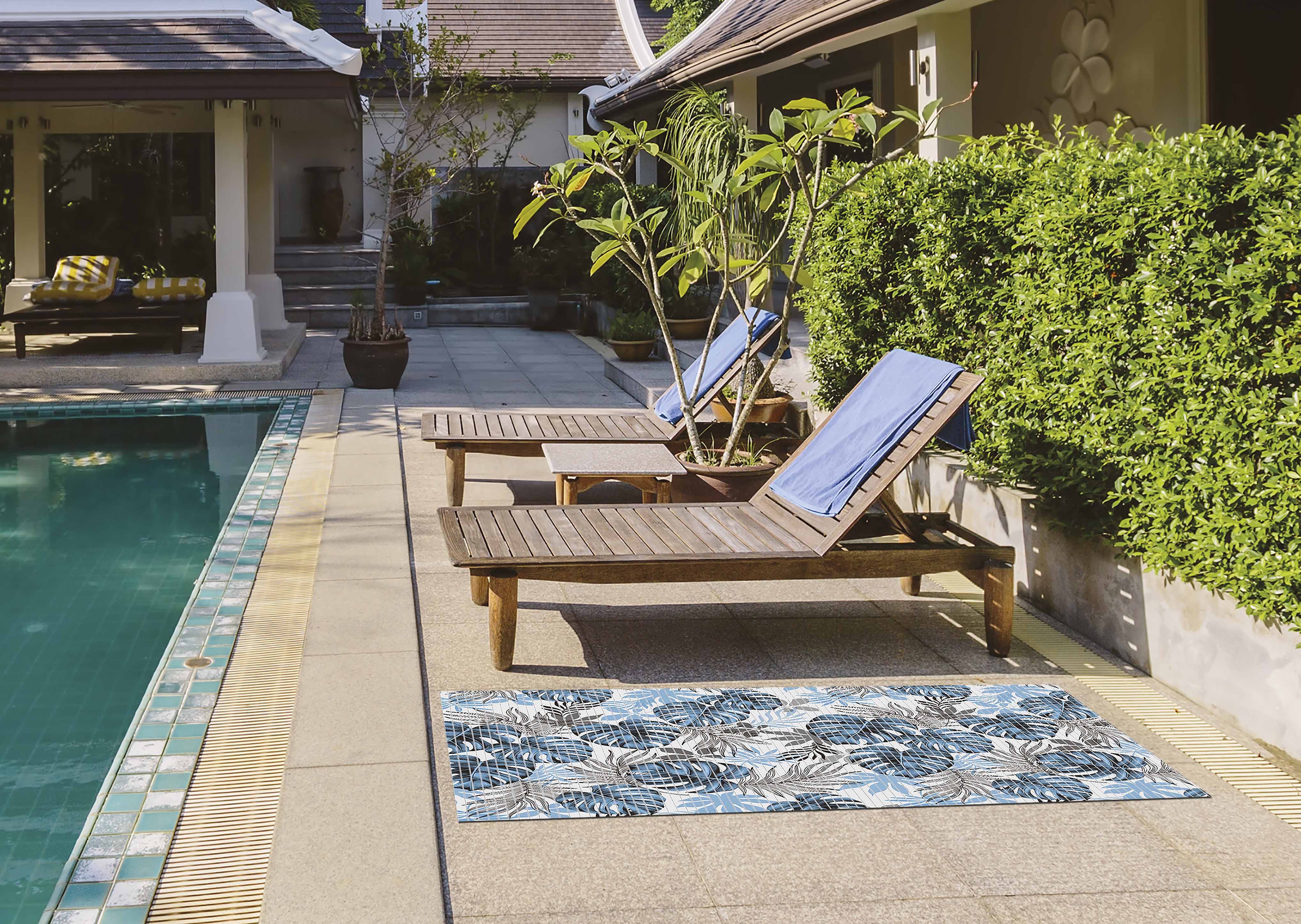 Fürdőszobai habosított pvc szőnyeg, Trópusi Levél mintás, 65 cm széles