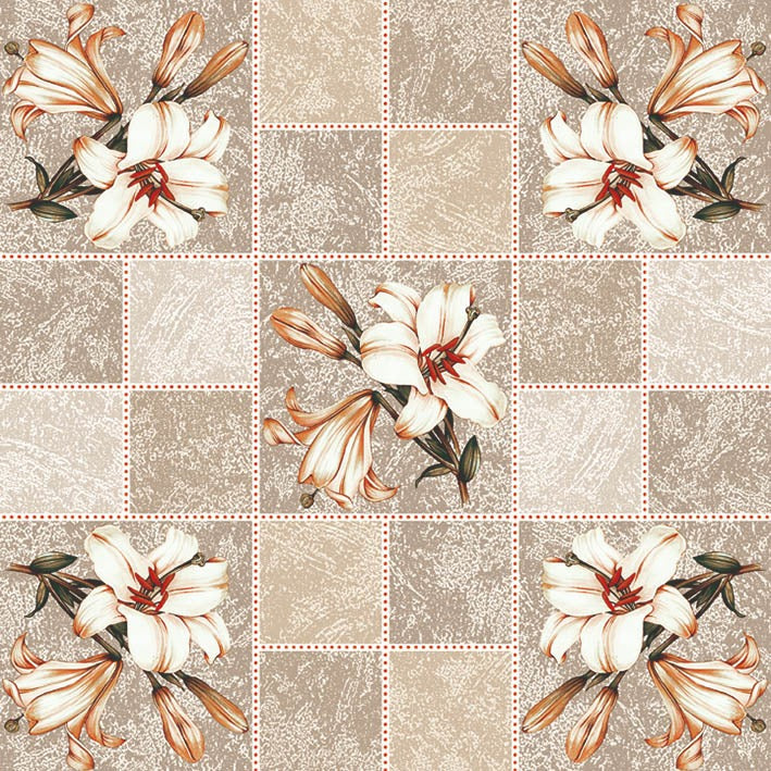 Kockás - Liliom mintás impregnált Asztalterítő Huzziyas Home