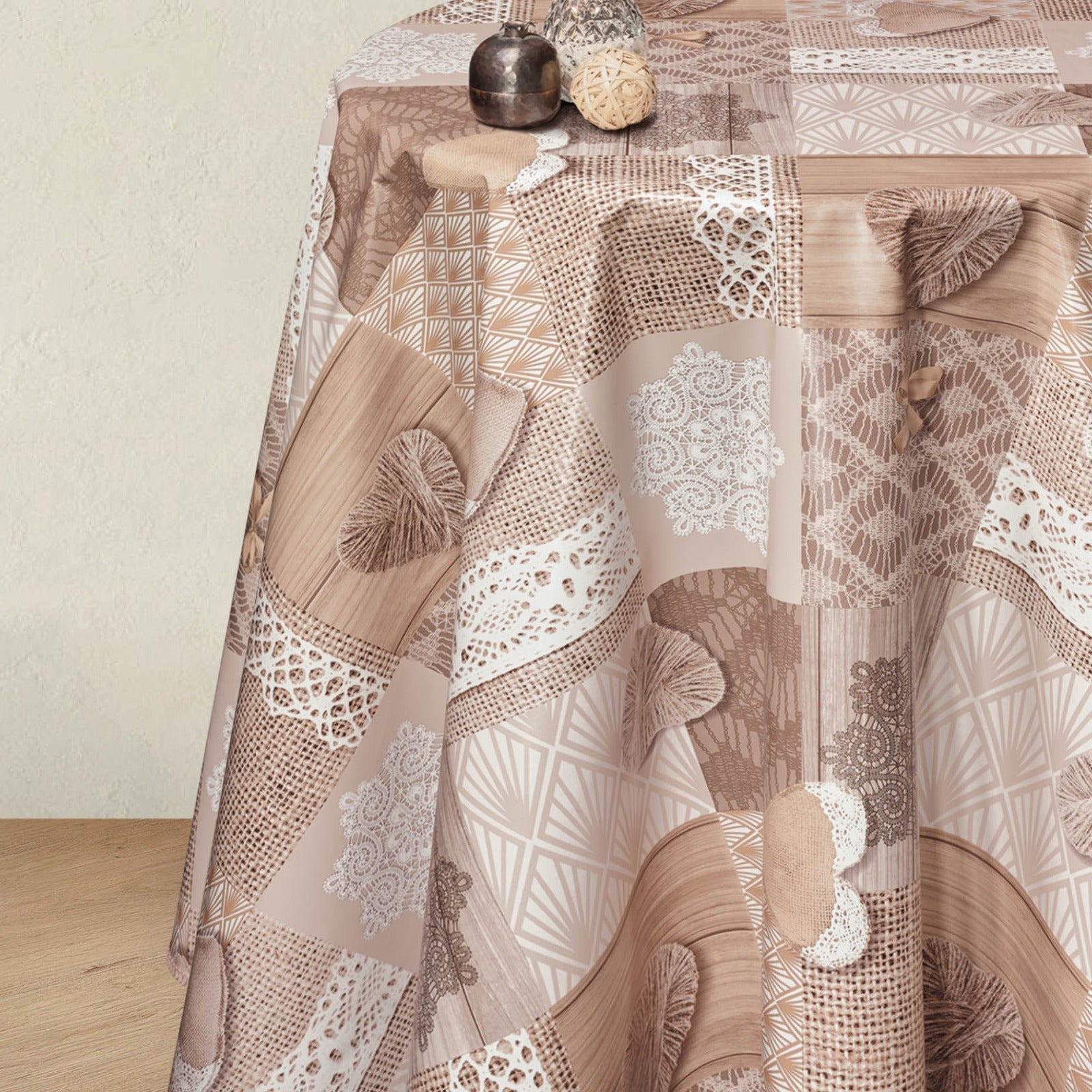 Csipke - Szívecske mintás impregnált Asztalterítő Huzziyas Home