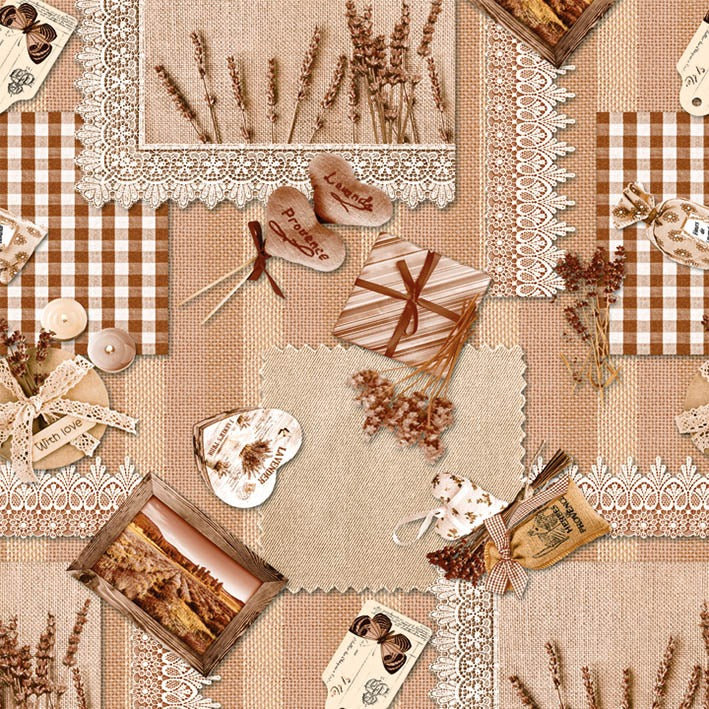 Csipke - Levendula mintás impregnált Asztalterítő Huzziyas Home