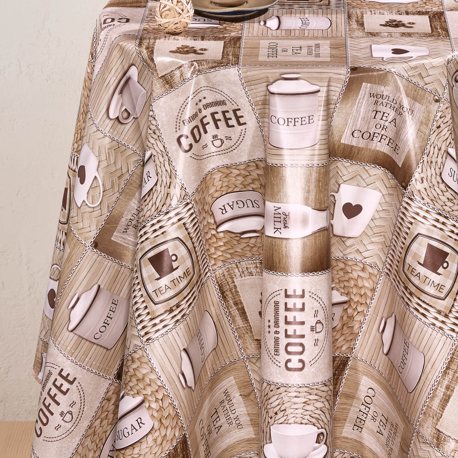 Kockás - Coffee impregnált Asztalterítő Huzziyas Home